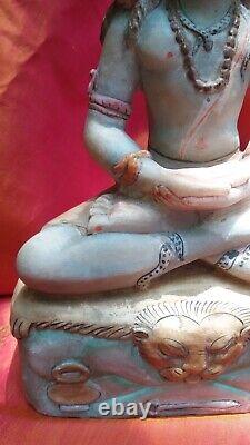 Ancienne statue en marbre de Shiva sculpture de temple fait main Inde dieu hi