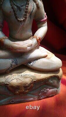 Ancienne statue en marbre de Shiva sculpture de temple fait main Inde dieu hi