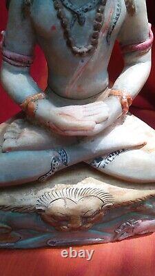 Ancienne statue en marbre de Shiva sculpture de temple fait main Inde dieu hi