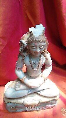 Ancienne statue en marbre de Shiva sculpture de temple fait main Inde dieu hi