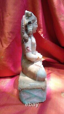 Ancienne statue en marbre de Shiva sculpture de temple fait main Inde dieu hi