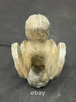 Ancienne statue en pierre mythique civilisation sphinx lion ailé sculpture Mo