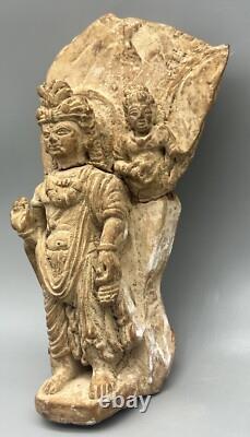 Ancienne statue en terre cuite du Gandhara Pakistan, sculpture murale du Gand