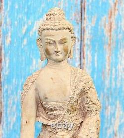 Ancienne statue/figurine/sculpture du Seigneur Bouddha assis en résine et pou