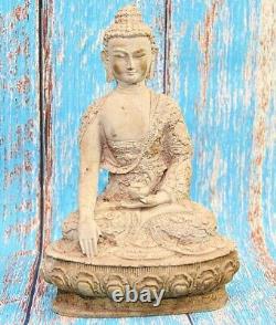 Ancienne statue/figurine/sculpture du Seigneur Bouddha assis en résine et pou