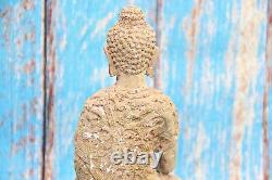 Ancienne statue/figurine/sculpture du Seigneur Bouddha assis en résine et pou
