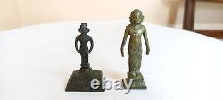 Ancienne statue idole sculpture dieu de la chance temple hindou en laiton B19