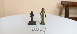 Ancienne statue idole sculpture dieu de la chance temple hindou en laiton B19