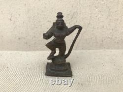 Ancienne statue idole sculpture seigneur hindou en cuivre vintage Bal