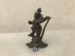 Ancienne statue idole sculpture seigneur hindou en cuivre vintage Bal