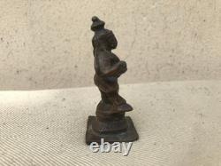 Ancienne statue idole sculpture seigneur hindou en cuivre vintage Bal