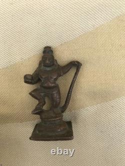 Ancienne statue idole sculpture seigneur hindou en cuivre vintage Bal