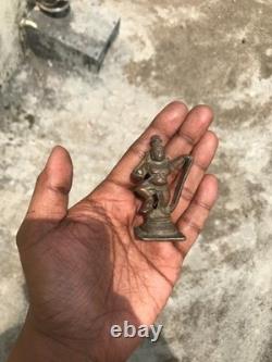 Ancienne statue idole sculpture seigneur hindou en cuivre vintage Bal