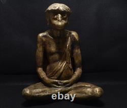 Ancienne statue japonaise Yokai KAPPA laiton sculpture méditation zen okimono
