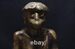 Ancienne statue japonaise Yokai KAPPA laiton sculpture méditation zen okimono