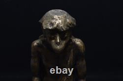 Ancienne statue japonaise Yokai KAPPA laiton sculpture méditation zen okimono