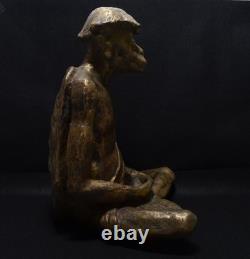 Ancienne statue japonaise Yokai KAPPA laiton sculpture méditation zen okimono