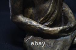 Ancienne statue japonaise Yokai KAPPA laiton sculpture méditation zen okimono