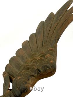 Ancienne statue japonaise en fonte aigle faucon sculpture oiseau proie