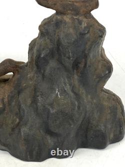 Ancienne statue japonaise en fonte aigle faucon sculpture oiseau proie