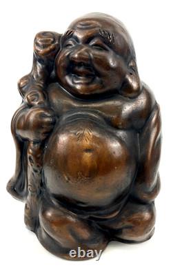 Ancienne statue japonaise en métal hotei sculpture figurine décorative