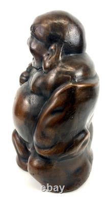 Ancienne statue japonaise en métal hotei sculpture figurine décorative