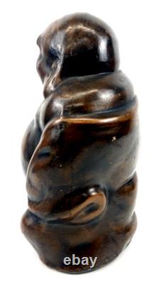 Ancienne statue japonaise en métal hotei sculpture figurine décorative