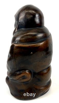 Ancienne statue japonaise en métal hotei sculpture figurine décorative