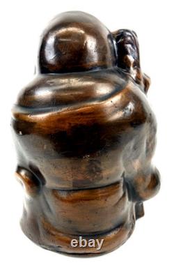 Ancienne statue japonaise en métal hotei sculpture figurine décorative