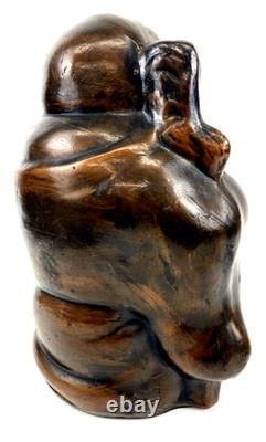 Ancienne statue japonaise en métal hotei sculpture figurine décorative