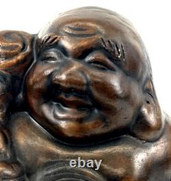 Ancienne statue japonaise en métal hotei sculpture figurine décorative