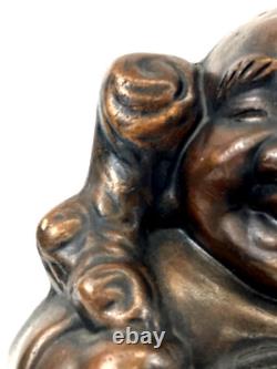 Ancienne statue japonaise en métal hotei sculpture figurine décorative