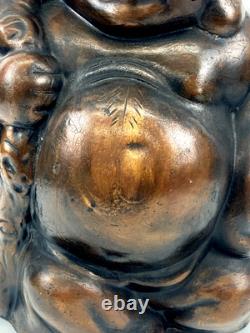 Ancienne statue japonaise en métal hotei sculpture figurine décorative