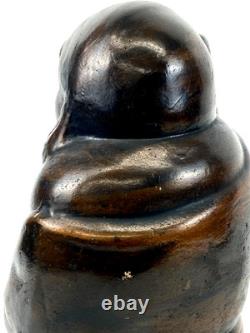 Ancienne statue japonaise en métal hotei sculpture figurine décorative