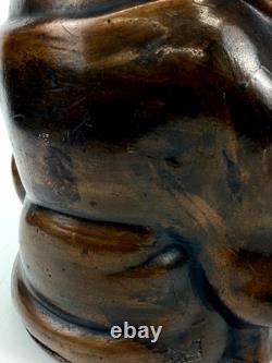 Ancienne statue japonaise en métal hotei sculpture figurine décorative