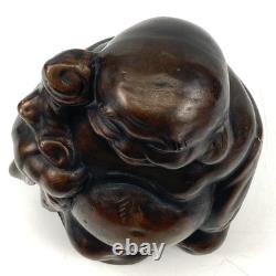 Ancienne statue japonaise en métal hotei sculpture figurine décorative