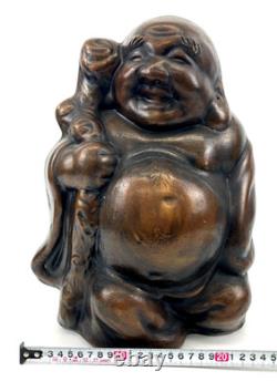 Ancienne statue japonaise en métal hotei sculpture figurine décorative