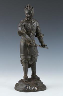 Ancienne statue japonaise sculpture en bronze guerrier bouddhiste Basara Taisho