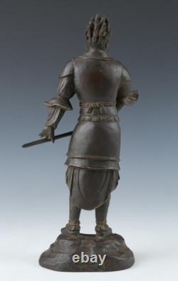Ancienne statue japonaise sculpture en bronze guerrier bouddhiste Basara Taisho