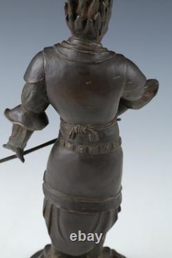 Ancienne statue japonaise sculpture en bronze guerrier bouddhiste Basara Taisho