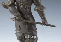 Ancienne statue japonaise sculpture en bronze guerrier bouddhiste Basara Taisho