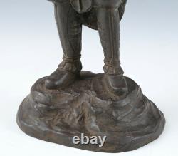 Ancienne statue japonaise sculpture en bronze guerrier bouddhiste Basara Taisho