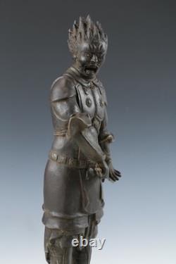Ancienne statue japonaise sculpture en bronze guerrier bouddhiste Basara Taisho
