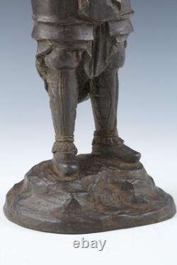 Ancienne statue japonaise sculpture en bronze guerrier bouddhiste Basara Taisho