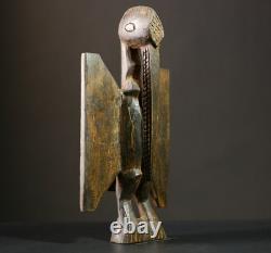 Ancienne statue oiseau sénoufo en bois art tribal sculpture décoration