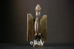 Ancienne statue oiseau sénoufo en bois art tribal sculpture décoration