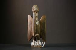 Ancienne statue oiseau sénoufo en bois art tribal sculpture décoration