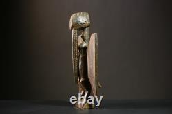 Ancienne statue oiseau sénoufo en bois art tribal sculpture décoration