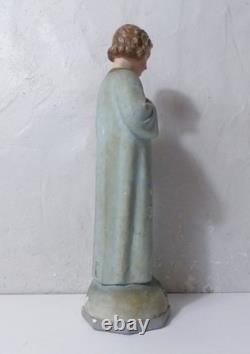 Ancienne statue polychrome en plâtre enfant Jésus 44 cm