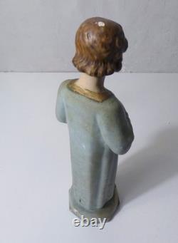 Ancienne statue polychrome en plâtre enfant Jésus 44 cm